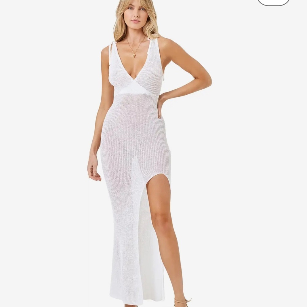 L*Space Kihei Cover Up - White, Size S